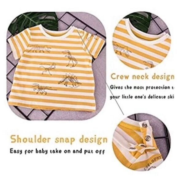 New in Package Baby Boys Cottonfairy Dinosaur 2 Piece Outfit - Sz 18 mo - Picture 2 of 3